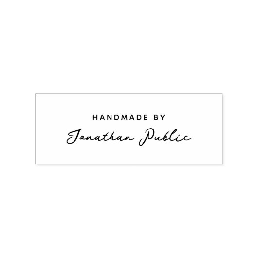 Elegant Handwritten Script Name Template Handmade ラバースタンプ (インプリント)