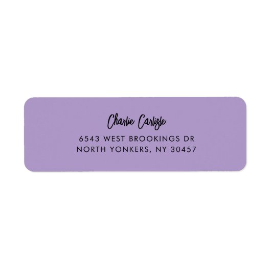 Elegant Handwritten Script Return Address  ラベル (正面)