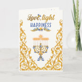 Elegant Hanukkah Menorah カード (正面)