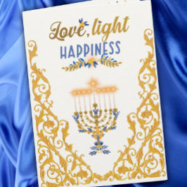 Elegant Hanukkah Menorah カード