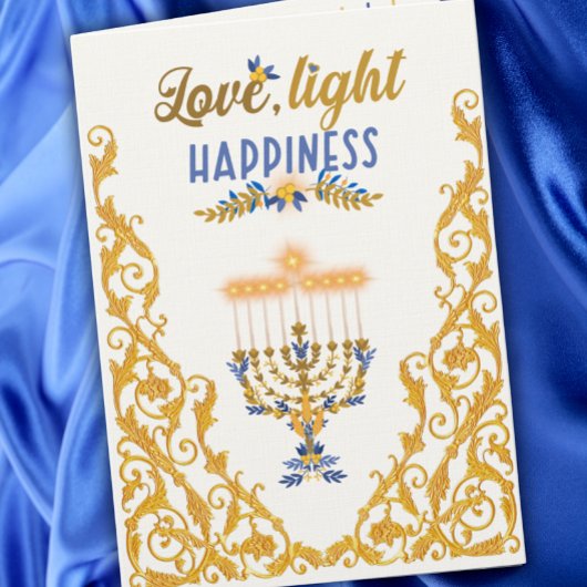 Elegant Hanukkah Menorah カード