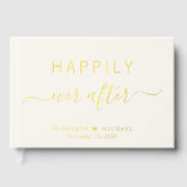 Elegant Happily Ever After クリーム色の結婚式 ゲストブック (正面)