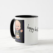 Elegant "Happy Birthday" coffee mug マグカップ (正面左)