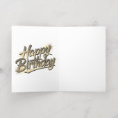 Elegant Happy Birthday Folded Foil Greeting Card  箔グリーティングカード (内側レイダウン)