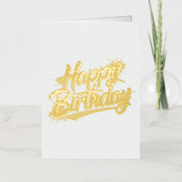 Elegant Happy Birthday Folded Foil Greeting Card  箔グリーティングカード