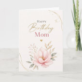 Elegant Happy Birthday Mom Greeting Card カード (正面)