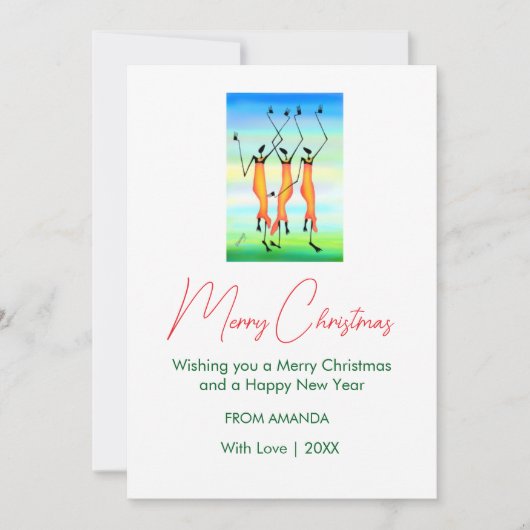 Elegant, Happy Dance Christmas Holiday Card シーズンカード (正面)