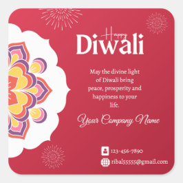 Elegant Happy Diwali Template スクエアシール