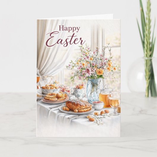 Elegant Happy Easter Card in Soft Pastels カード (正面)