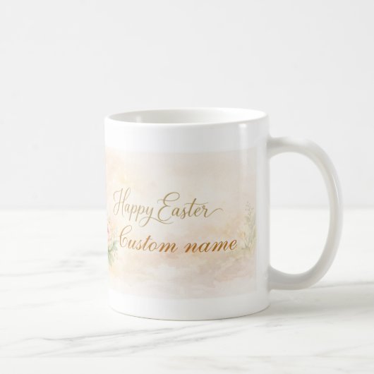 Elegant Happy Easter Mug – customizable  コーヒーマグカップ (右)