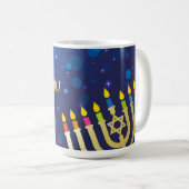 Elegant Happy Hannukah Mug コーヒーマグカップ (正面右)