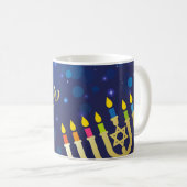 Elegant Happy Hannukah Mug コーヒーマグカップ (正面右)