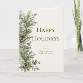 Elegant Happy Holidays カード | Winter Botanica