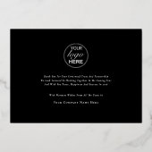 Elegant Happy Holidays Company Logo Black & Gold 箔シーズンカード (裏面)