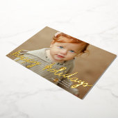 Elegant Happy Holidays Foil Holiday Photo Card 箔シーズンカード (回転した状態)