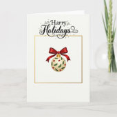 Elegant Happy Holidays Ornament Card カード (正面)