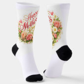 Elegant happy Mother's Day floral wreath ソックス (傾斜あり)