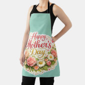 Elegant happy Mother's Day floral wreath kitchen a エプロン (インサイチュ)