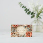 elegant happy new year 2026 business card 名刺 (スタンド正面)