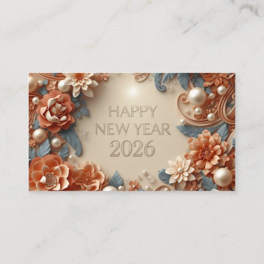 elegant happy new year 2026 business card 名刺 (裏面)