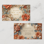 elegant happy new year 2026 business card 名刺 (正面/裏面)
