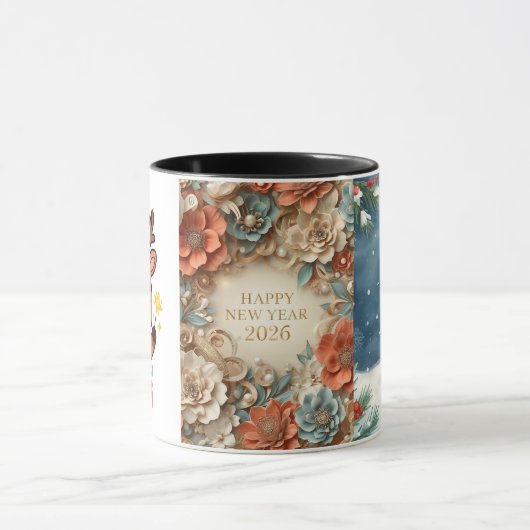 elegant happy new year 2026 coffee mug & cup マグカップ (中央)