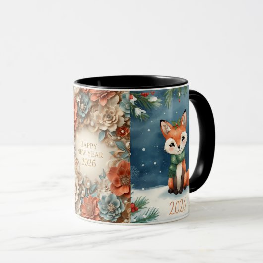 elegant happy new year 2026 coffee mug & cup マグカップ (正面右)