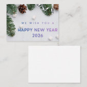 Elegant Happy New Year 2026 Flat Note Card ノートカード (正面/裏面)