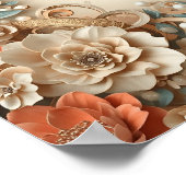 elegant happy new year 2026 floral poster ポスター (角)