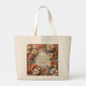 elegant happy new year 2026 floral tote bag ラージトートバッグ (裏面)