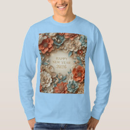 elegant happy new year 2026 long sleeve tシャツ