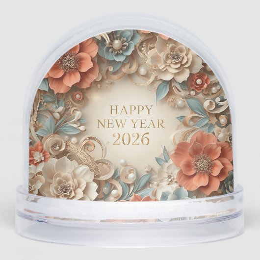 elegant happy new year 2026 snow globe (正面)