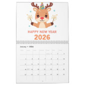 elegant happy new year 2026 wall calendar カレンダー (1月 2026)