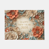 elegant happy new year 2026 welcome mat ドアマット (正面)