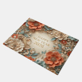 elegant happy new year 2026 welcome mat ドアマット (アングル)