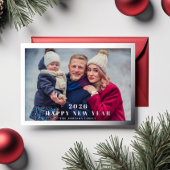 Elegant Happy New Year Photo 箔シーズンカード