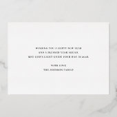 Elegant Happy New Year Photo Gold 箔シーズンカード (裏面)