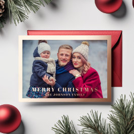 Elegant Happy New Year Photo Rose Gold 箔シーズンカード