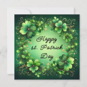 Elegant Happy St Patrick’s Day Shamrock Wreath Car シーズンカード (正面)