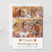 Elegant Happy Thanksgiving Autumn Leaves 3 Photo シーズンカード (正面)