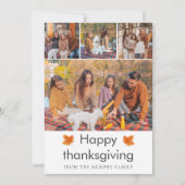 Elegant  Happy Thanksgiving Autumn Leaves 4 Photo シーズンカード (正面)