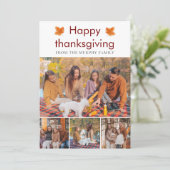 Elegant  Happy Thanksgiving Autumn Leaves 4 Photo シーズンカード (スタンド正面)