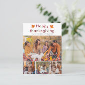 Elegant  Happy Thanksgiving Autumn Leaves 4 Photo シーズンポストカード (スタンド正面)