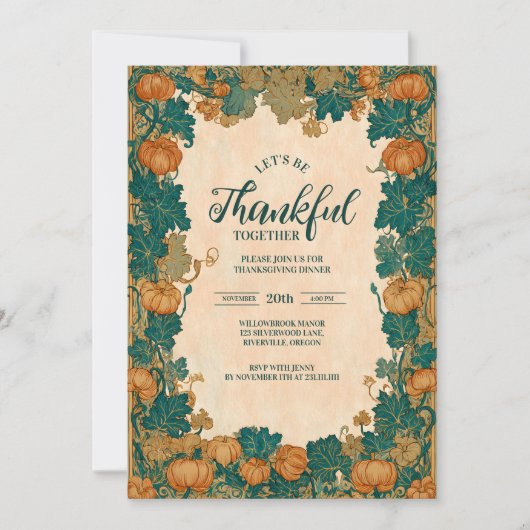 Elegant Harvest Pumpkin Celebration 招待状 (正面)