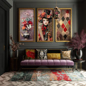 Elegant Hatter Harlequin Diamond Floral 薄葉紙