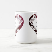 Elegant Heart Card With Red Roses コーヒーマグカップ (中央)