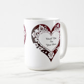 Elegant Heart Card With Red Roses コーヒーマグカップ (正面右)