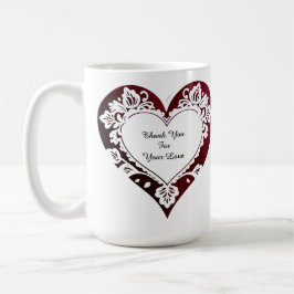 Elegant Heart Card With Red Roses コーヒーマグカップ