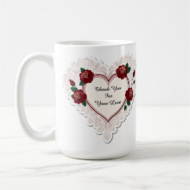 Elegant Heart Card With Red Roses コーヒーマグカップ