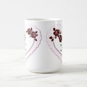 Elegant Heart Card With Red Roses コーヒーマグカップ (中央)